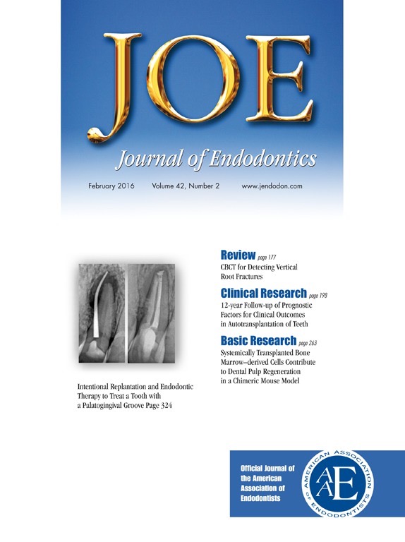 Publicamos en Journal of Endodontic y somos portada de la revista
